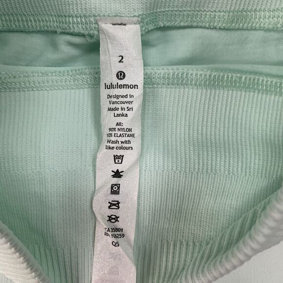 Lululemon In the Flow Crop Leggings 2 Mint High Waisted Ruched *READ CONDITION* - Picture 7 of 12